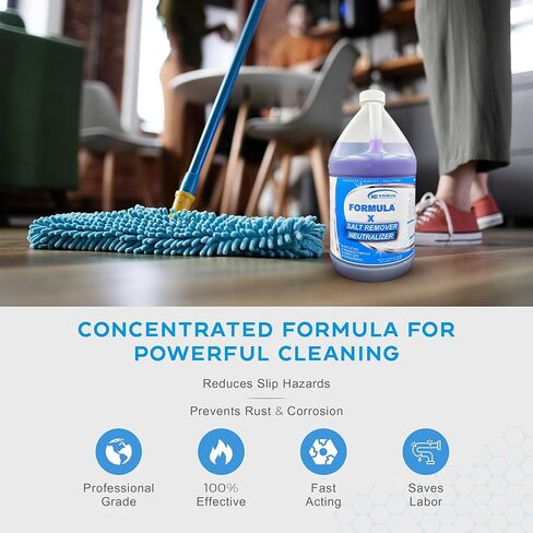 فورمولا-X | مزيل الملح الاحترافي | للقوارب والمركبات والأرضيات والسجاد والمعدات والمزيد | يحيد جزيئات الملح ويمنع التآكل | تركيبة مركزة (1 جالون) in Kuwait