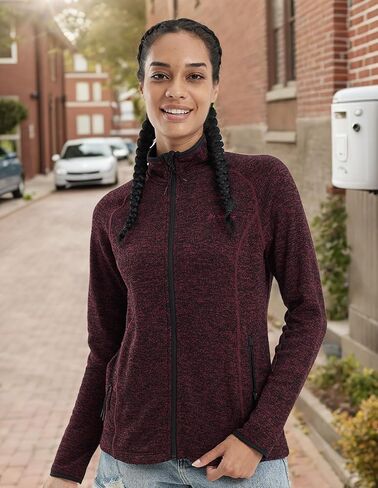 fit space Women's Snowflake Cardigan Sweater Jacket Fleece Lined Long Sleeve Lightweight Full Zip Midlayer in Saudi Arabia