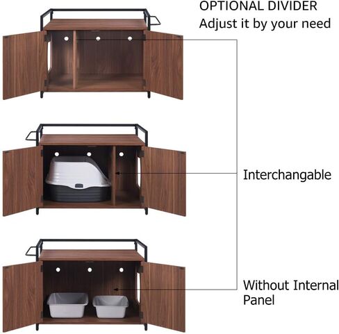 حاوية صندوق فضلات القطط من unipaws مع إطار معدني، أثاث حمام القطط، غطاء صندوق فضلات مخفي، خزانة للقطط الكبيرة، صناديق فضلات القطط المقاومة للكلاب، صندوق فضلات مخبأ، بيت القطط in Kuwait