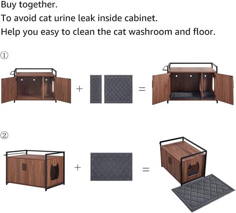 حاوية صندوق فضلات القطط من unipaws مع إطار معدني، أثاث حمام القطط، غطاء صندوق فضلات مخفي، خزانة للقطط الكبيرة، صناديق فضلات القطط المقاومة للكلاب، صندوق فضلات مخبأ، بيت القطط in Kuwait