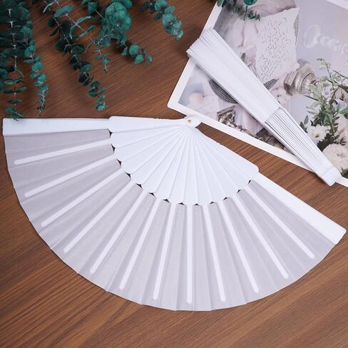 4 Pieces Black Folding Hand Fans Fabric Fans Chinese Japanese Style Summer Handheld Fan for Party, Wedding, Gifts, Wall Decoration,Photographic Props in Saudi Arabia