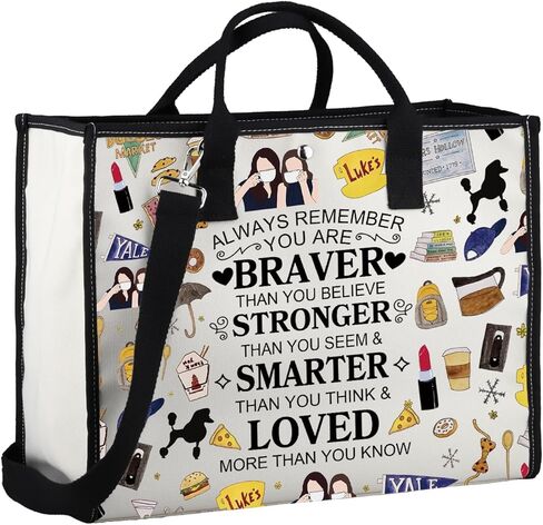 WSNANG G Girls TV Show Gift Luke’s Diner Tote Bag Gilmore TV Show Reusable Tote Shoulder Bag Lorelai Rory Gilmore Fan Gift in Kuwait
