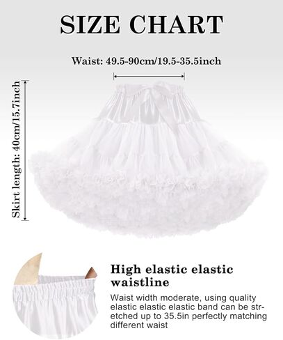 LAurth Women Tutu Skirts 3-Layered Tulle Petticoat Dance Pettiskirts Underskirt Puffy Party Cosplay Skirt in Kuwait