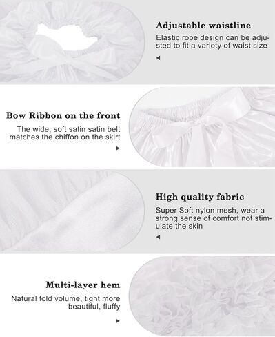 LAurth Women Tutu Skirts 3-Layered Tulle Petticoat Dance Pettiskirts Underskirt Puffy Party Cosplay Skirt in Kuwait