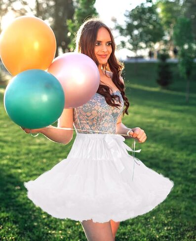 LAurth Women Tutu Skirts 3-Layered Tulle Petticoat Dance Pettiskirts Underskirt Puffy Party Cosplay Skirt in Kuwait