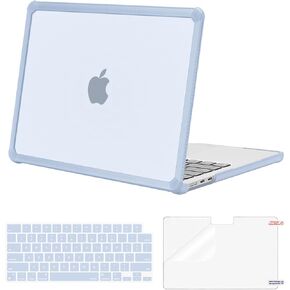 حافظة MOSISO متوافقة مع جهاز MacBook Air 13.6 بوصة إصدار 2022-2024 M3 A3113 M2 A2681، مضادة للكسر ومضادة لبصمات الأصابع، حافظة صلبة بلاستيكية متينة من مادة TPU وغطاء لوحة المفاتيح وطبقة شاشة، وردي
