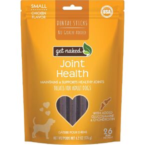 Get Naked Grain Free 1 Pouch 6.6 Oz Joint Health Dental Chew Sticks, Large