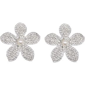 Pamayaneen Rhinestone Nipple Cover Pasties Sticky Boobs Bra Shinny Accessories for Women Reusable Petal Stickers Gift