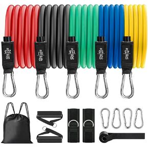Resistance Bands, Resistance Band Set with Handles for Men Women, Workout Bands, Exercise Bands with Door Anchor, Handles, Legs Ankle Straps for Muscle Training, Shape Body