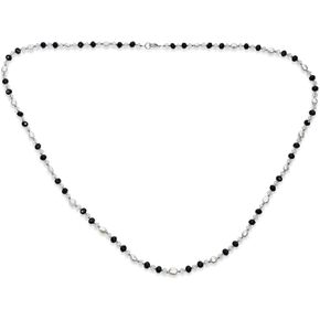Bling Jewelry Long Wrap Around Layer Blue Shades Aqua Quartz Blue Lapis Black Onyx Gemstone Ball Bead Strand Necklace For Women 40 Inch
