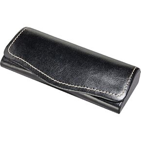LBI Glasses Case For Men & Women, Hard Eyeglass Case W/Magnetic Closure In Faux Leather, Espresso Brown, Small / Medium