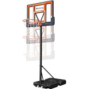 Portable Basketball Hoop Outdoor System with 44 Inch Shatterproof Backboard, 3.8FT-10FT Height Adjustable Basketball Goal System for Youth/Teens/Adults Indoor