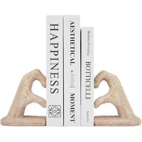 Rattan Decor for Living Room Bedroom Bookshelf Coffe Table, Resin Heart Hands Statue Gifts for Women, Finger Home Accents, Modern Art Aesthetic Sculpture