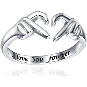 CSIYANJRY99 Heart Claddagh Rings for Women Teen Girls,Adjustable Hand Heart Irish Claddagh Couple Ring Friendship Promise Heart Jewelry Valentine's Day Rings Mothers Day Valentines Holiday Girlfriends