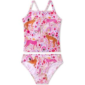 Swimsuit for Girls 7-8 Years Old Kids Two Piece Swimwear Tankini Sets Beach Surfing Water Sport Rainbow Swimwear
