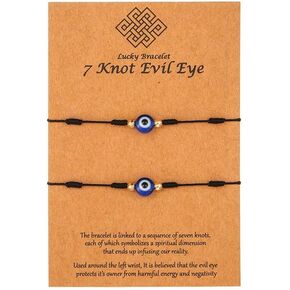 Dhdgzq Evil Eye Bracelets,with Hematite Black Obsidian Tiger Eye Stone Triple Protection Bracelets,Hand-woven evil eye bracelet lucky bracelet,for Women Men Gift…