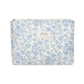 3 PCS Cotton Bag,Cute Cosmetic Bag for Women,Floral Coquette Aesthetic Makeup Bag Set, Travel Toiletry Organizer Bag.