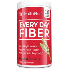 Health Plus Every Day Fiber Digestive Support | All Natural Daily Fiber To Reduce Bloating | Supports Heart Health | 12 Ounces, 48 Servings