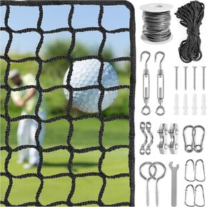 NQB Golf Net Golf Practice Net with Steel Hanging Kit & Nylon Rope, Hitting Net for Golf, Baseball, Hockey, Soccer, LAX and More Sports Net for Backyard Driving or Indoor Garage