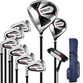PGM Men's Oversea Complete Golf Club Set with High-Strength Thin Face Design 460cc Driver High Forgiveness Ideal for Beginners