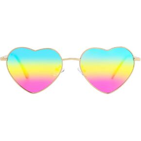 JOVAKIT Kids Polarized Heart Sunglasses for Toddler Girls Age 3-10 Cute Lovely Style Metal Frame UV400 Protection Sun Glasses