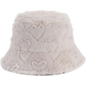 Winter Warm Fisherman Hat for Women Mens Fashion Faux Fur Plush Bucket Cap
