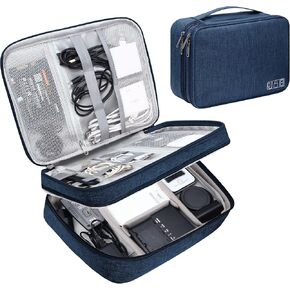 منظم إلكتروني، حقيبة تنظيم كابلات السفر بطبقة مزدوجة، حقيبة تخزين كبيرة مضادة للماء للملحقات الإلكترونية لأجهزة iPad وKindle والكابلات والسلك والشواحن والقرص الصلب in Kuwait
