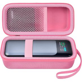 Case Compatible with Anker 737/ 735/ 736/ 717 USB-C Portable Charger Power Bank, Fast Foldable Wall PowerBank Bag for GaN Prime Nano II AC Adapter, Powercore Pocket for lights Cable - Pink (Black)