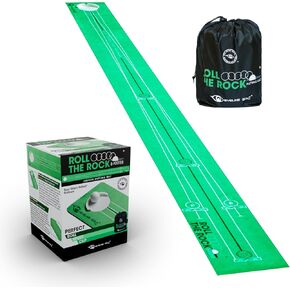 EyeLine Golf Roll The Rock Putting Mat - Have Fun Perfecting Stroke, Alignment, Speed Control, Visualization, Consistency - Indoor - Compact