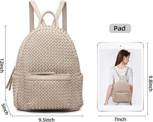 SHOMICO Woven Backpack for Women Trendy Daypacks Stylish Backpack Purse Women's Fashion Handbag for Travel Vacation (Small Camel Woven) in Saudi Arabia
