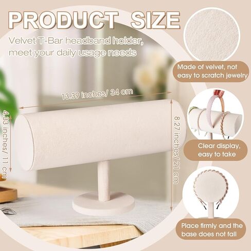 Wenqik 2 Pcs T Bar Headband Holder Organizer Black Velvet Headband Holder Baby Headband Organizer Headband Storage Display Stand Hair Tie Organizer for Hairband Storage Rack Baby Girl Women in Kuwait