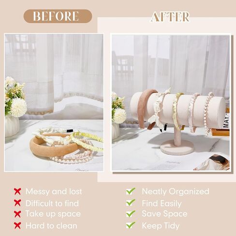 Wenqik 2 Pcs T Bar Headband Holder Organizer Black Velvet Headband Holder Baby Headband Organizer Headband Storage Display Stand Hair Tie Organizer for Hairband Storage Rack Baby Girl Women in Kuwait