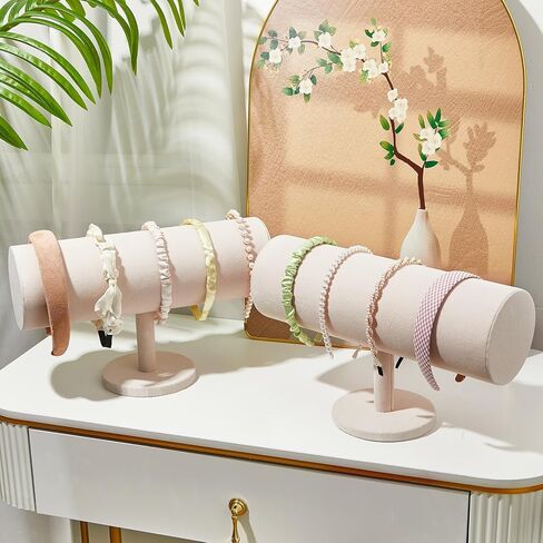 Wenqik 2 Pcs T Bar Headband Holder Organizer Black Velvet Headband Holder Baby Headband Organizer Headband Storage Display Stand Hair Tie Organizer for Hairband Storage Rack Baby Girl Women in Kuwait