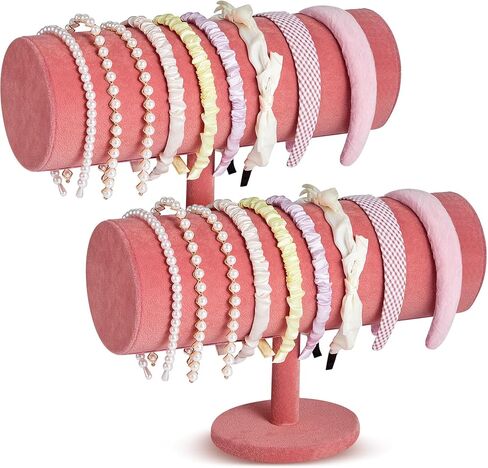 Wenqik 2 Pcs T Bar Headband Holder Organizer Black Velvet Headband Holder Baby Headband Organizer Headband Storage Display Stand Hair Tie Organizer for Hairband Storage Rack Baby Girl Women in Kuwait