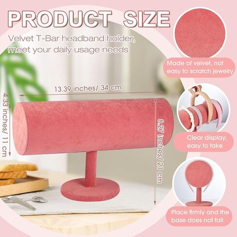 Wenqik 2 Pcs T Bar Headband Holder Organizer Black Velvet Headband Holder Baby Headband Organizer Headband Storage Display Stand Hair Tie Organizer for Hairband Storage Rack Baby Girl Women in Kuwait