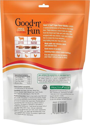 Good ’n’ Fun Triple Flavor Twists, Rawhide Chews for All Dogs, 90 Count (3 Packs of 30 Count) in Kuwait