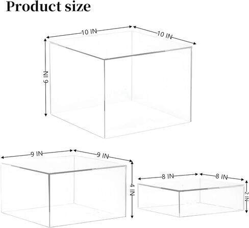 WHSLILR رافعات البوفيه، رافعات الطعام لطاولة البوفيه، رافعات التعشيش على شكل مكعب أكريليك مع قيعان مجوفة، رفوف عرض لمقتنيات الحلوى، أشكال المجوهرات، 6 بوصة × 7 بوصة × 8 بوصة، أسود 6 قطع in Kuwait