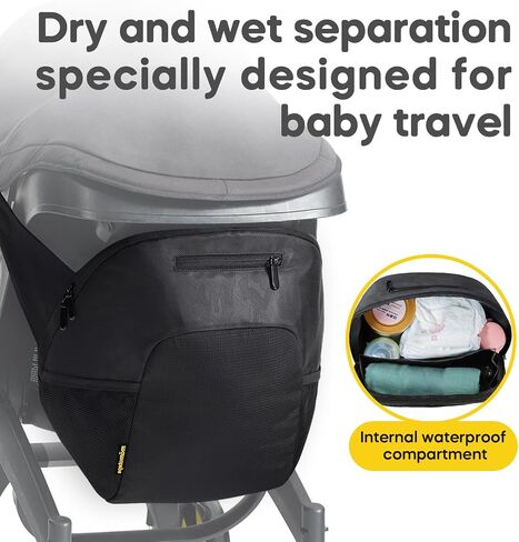 mamatepe Storage Bag Compatible with Doona Infant Car Seat Stroller, All-Day Organizer Diaper Bag with Large Capacity,Wearable Backpack for Baby Travel Essential,Easy Snap-On Storage，Grey in Saudi Arabia