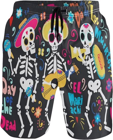 visesunny Men's Beach Short Cool Dog Puppy Animal Hot Summer Swim Trunks Sports Running Bathing Suits in Kuwait