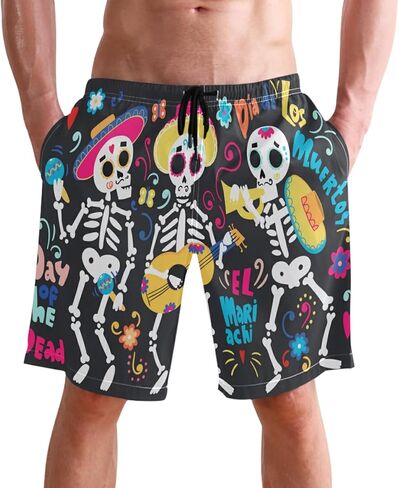 visesunny Men's Beach Short Cool Dog Puppy Animal Hot Summer Swim Trunks Sports Running Bathing Suits in Kuwait