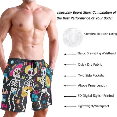 visesunny Men's Beach Short Cool Dog Puppy Animal Hot Summer Swim Trunks Sports Running Bathing Suits in Kuwait