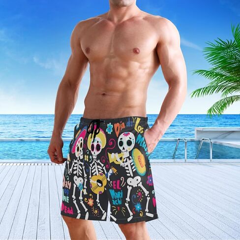 visesunny Men's Beach Short Cool Dog Puppy Animal Hot Summer Swim Trunks Sports Running Bathing Suits in Kuwait