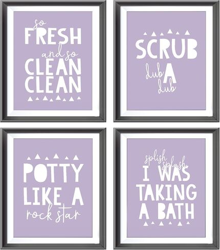 So Fresh and Clean Colorful Bathroom Art Poster Prints for Home Kid Washroom Restroom Nursery Toilet Laundry Decor,Funny Bathroom Rules Word Art Decorations Prints Wall Art Unframed 4pcs 8x10inches in Saudi Arabia