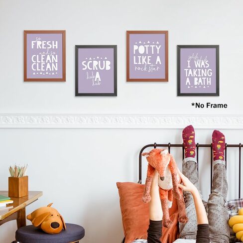 So Fresh and Clean Colorful Bathroom Art Poster Prints for Home Kid Washroom Restroom Nursery Toilet Laundry Decor,Funny Bathroom Rules Word Art Decorations Prints Wall Art Unframed 4pcs 8x10inches in Saudi Arabia