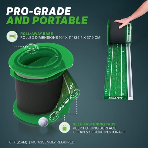 PERFECT PRACTICE Official Putting Mat of Dustin Johnson - Indoor Golf Putting Green with 1/2 Hole Training for Mini Games & Practicing at Home or in The Office - Gifts for Golfers - Golf Accessories in Saudi Arabia