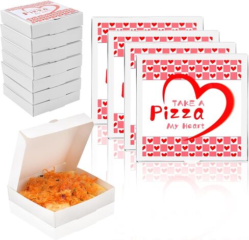 WANGDEFA 50 Pcs Mini Pizza Boxes 3.5 x 3.5 Square Cardboard Mini Pizza Box for Celebrations Party Favors Christmas Birthdays Valentines Day Weddings in Kuwait