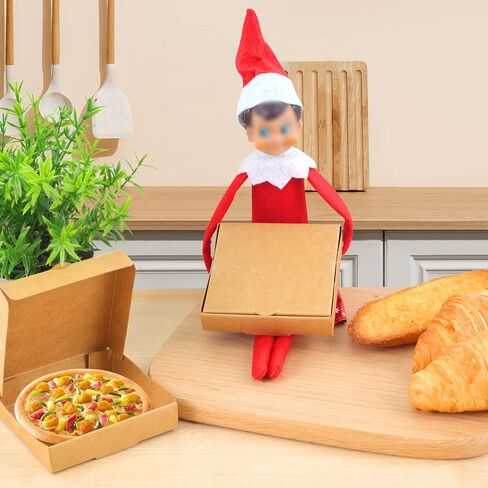 WANGDEFA 50 Pcs Mini Pizza Boxes 3.5 x 3.5 Square Cardboard Mini Pizza Box for Celebrations Party Favors Christmas Birthdays Valentines Day Weddings in Kuwait