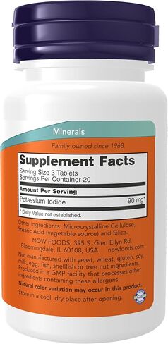 Now Foods Potassium Plus Iodine Tablets, 180-Count in Saudi Arabia