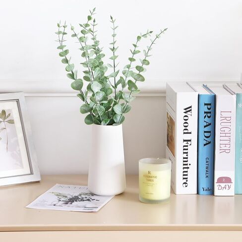 CEWOR 24pcs Gold Eucalyptus Stems Decor 14 Inch Artificial Eucalyptus Leaves for Wedding Centerpiece Flower Floral Arrangement Farmhouse Home Decoration in Kuwait