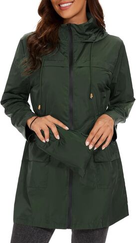 Century Star Packable Rain Jackets Waterproof Womens Rain Coats with Hood Lightweight Windbreaker Jacket in Kuwait